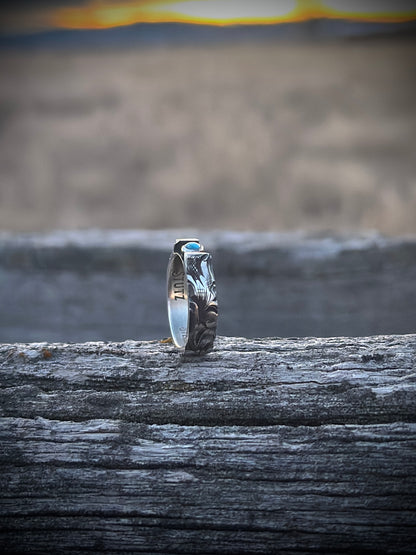 Sterling + Kingman Turquoise Ring 7.5
