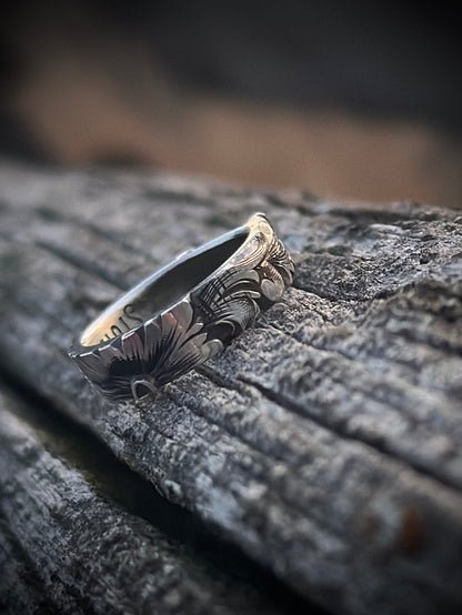 Sterling + Kingman Turquoise Ring 7.5