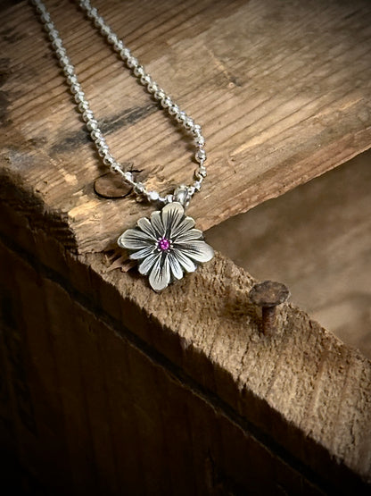 Birthstone Flower Necklace