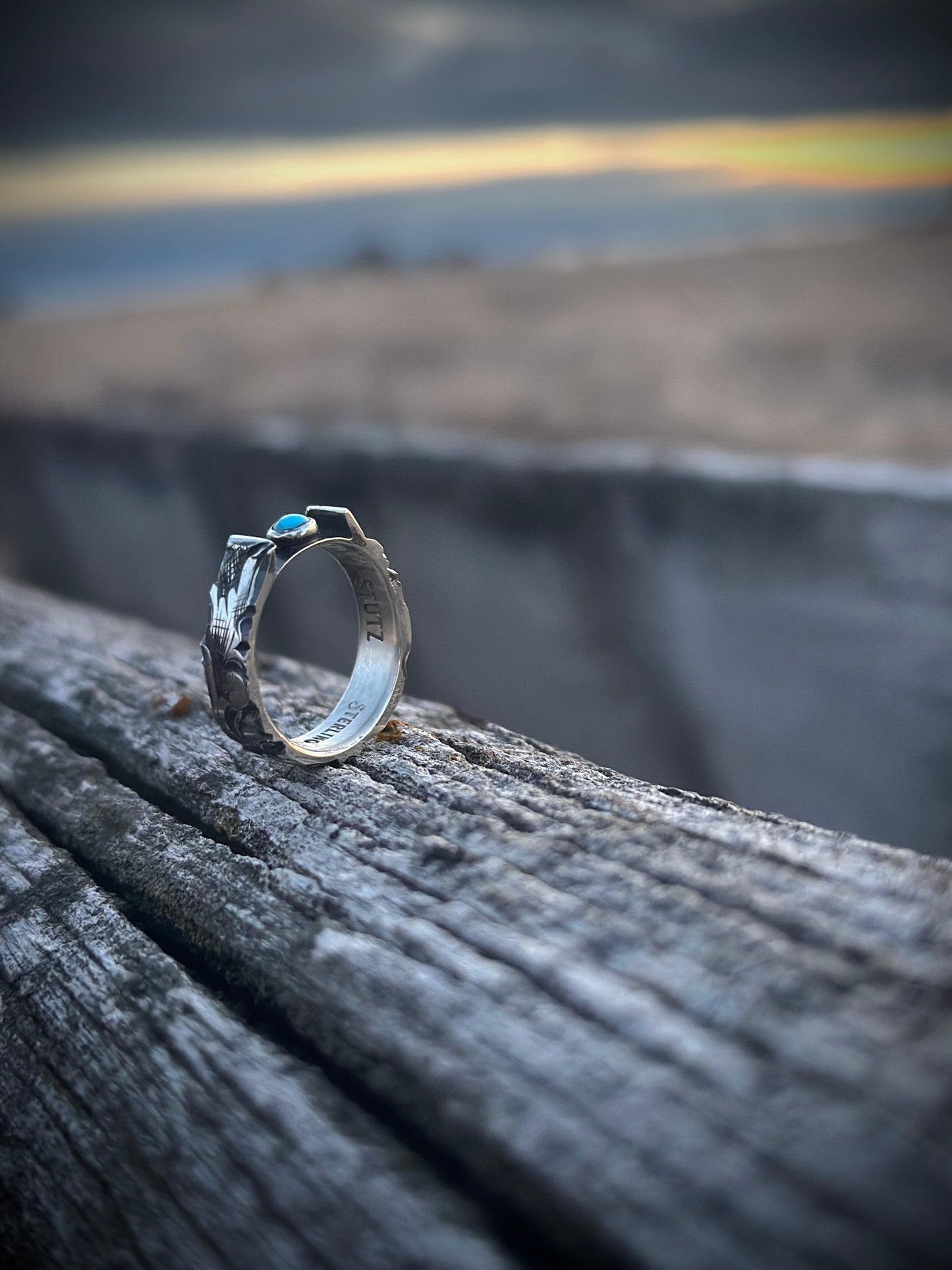 Sterling + Kingman Turquoise Ring 7.5