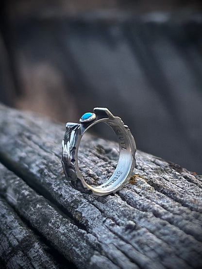 Sterling + Kingman Turquoise Ring 7.5