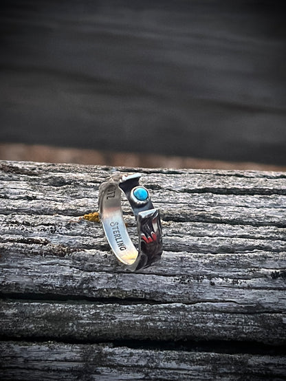 Sterling + Kingman Turquoise Ring 7.5