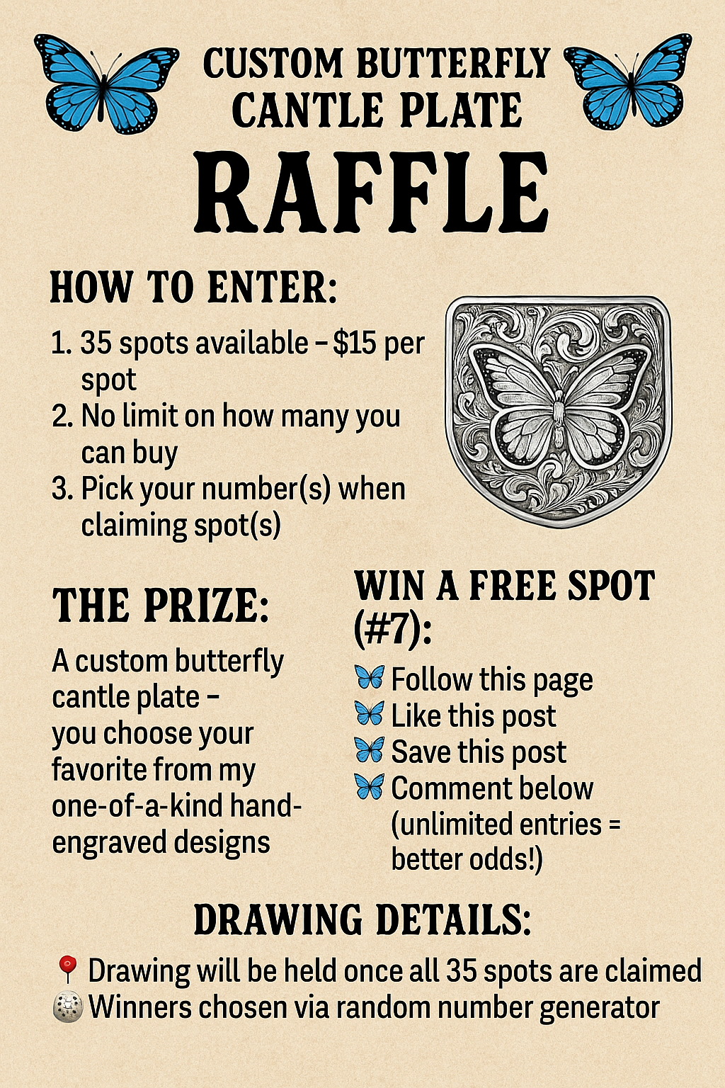 Raffle - Butterfly Cantle Plate